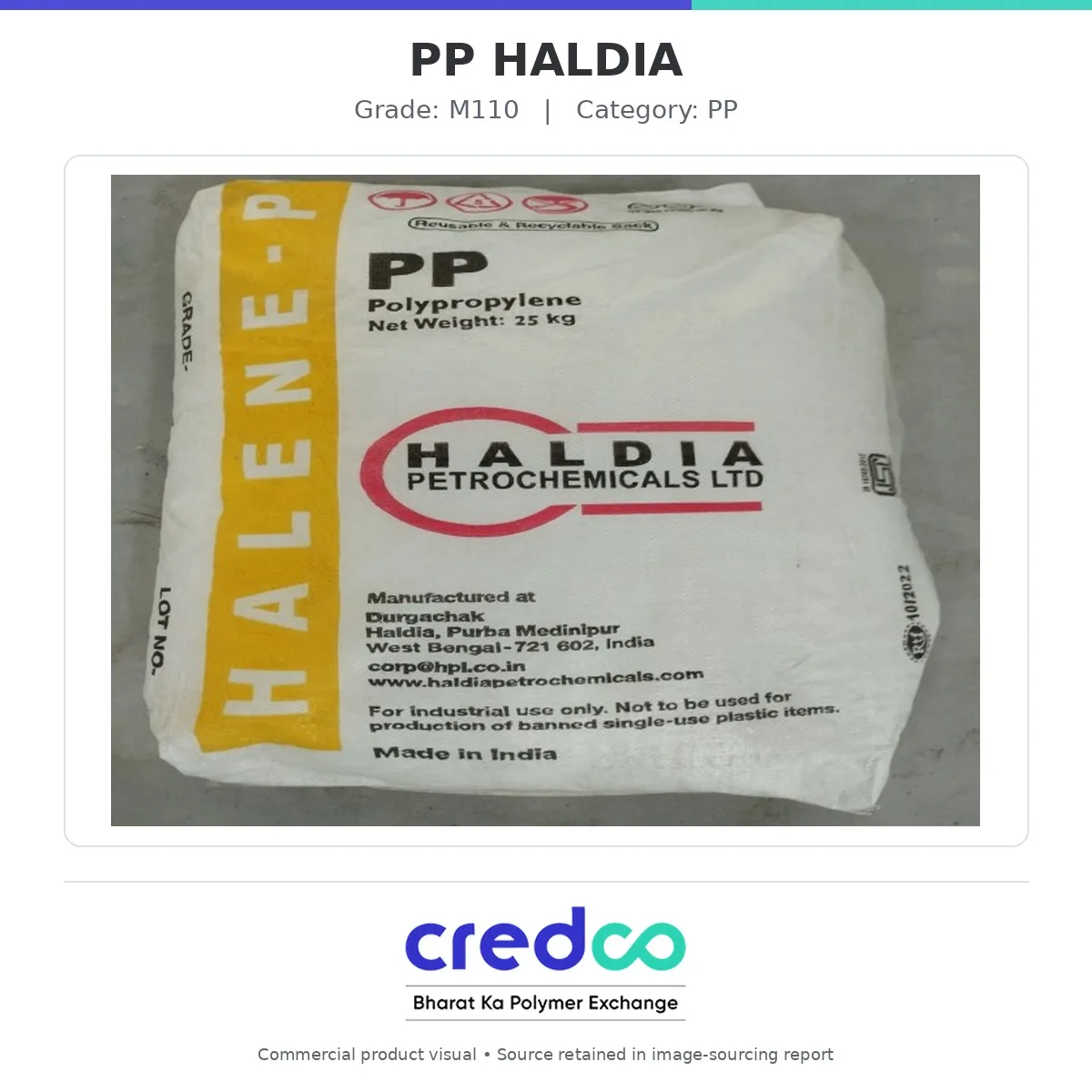 PP HALDIA — HALDIA PP granules packaging