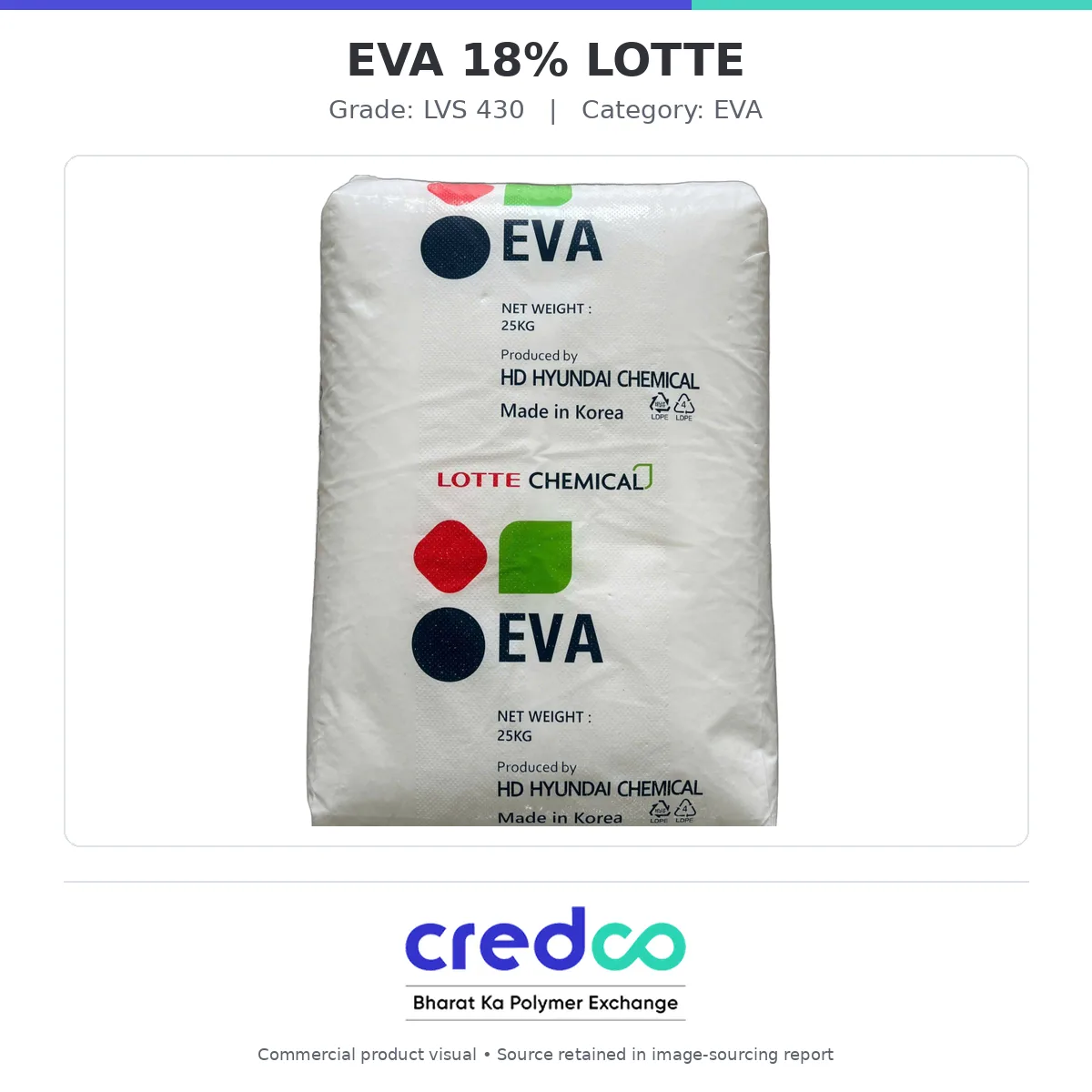 EVA 18% LOTTE — Lotte EVA granules packaging
