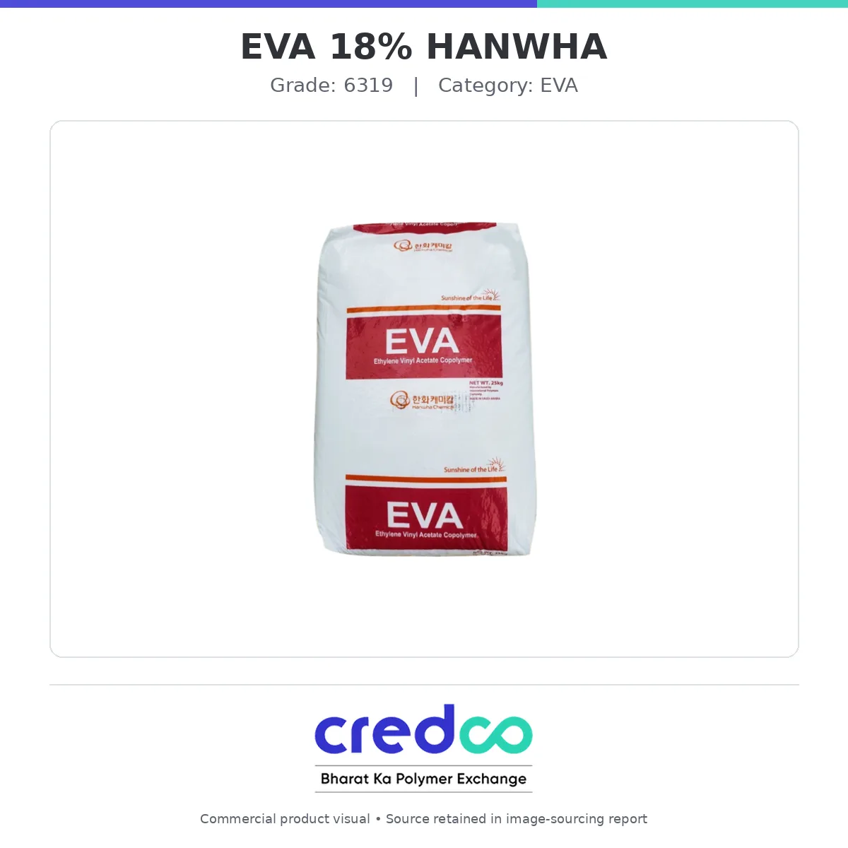 EVA 18% HANWHA — Hanwha EVA granules packaging